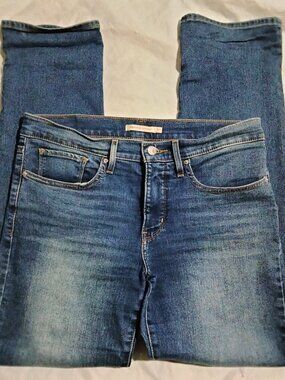 Levi's 314 Shaping Straight Jeans Women's Size 30 (33x31) Blue Stretch Denim